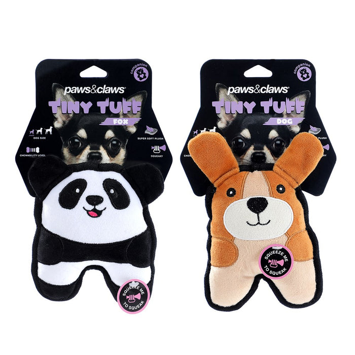 Paws & Claws TINY TUFF PLUSH SQUEAKY ANIMALS 16X10X3.5CM