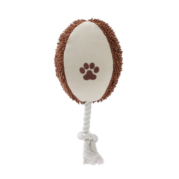 Paws & Claws PLUSH TUGGER BONE + FOOTBALL 29X12CM CANVAS + MICROFIBRE