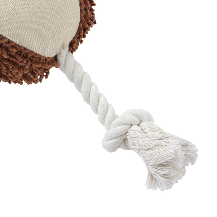 Paws & Claws PLUSH TUGGER BONE + FOOTBALL 29X12CM CANVAS + MICROFIBRE