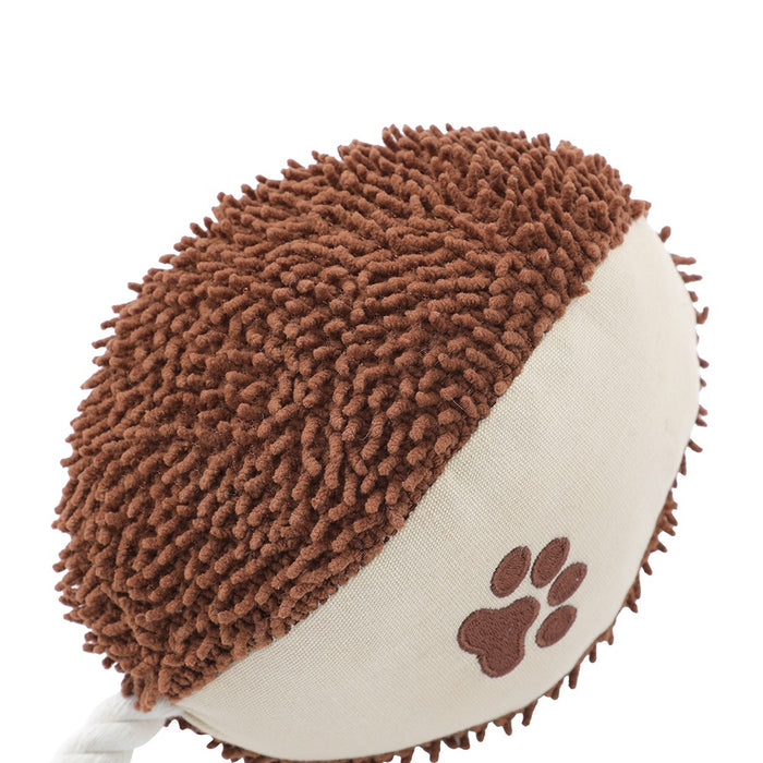 Paws & Claws PLUSH TUGGER BONE + FOOTBALL 29X12CM CANVAS + MICROFIBRE
