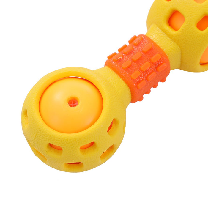 Paws & Claws TPR DUMBELL W/ SQUEAKY BALL 15.5CM