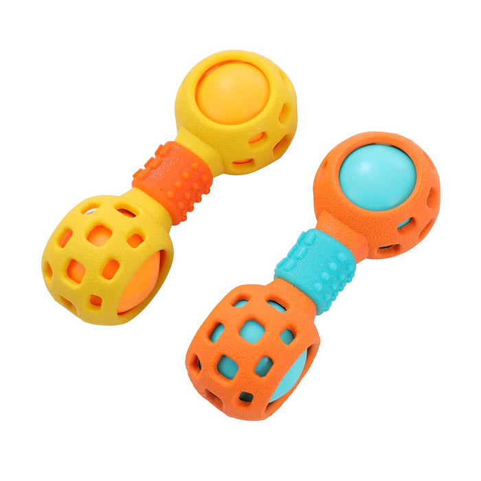 Paws & Claws TPR DUMBELL W/ SQUEAKY BALL 15.5CM