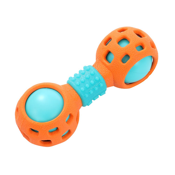 Paws & Claws TPR DUMBELL W/ SQUEAKY BALL 15.5CM