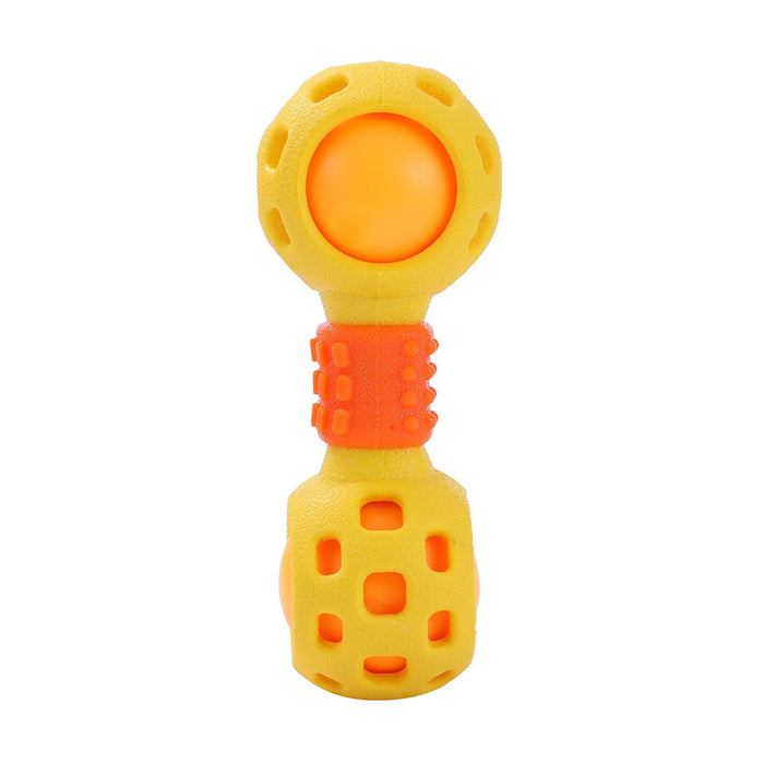 Paws & Claws TPR DUMBELL W/ SQUEAKY BALL 15.5CM