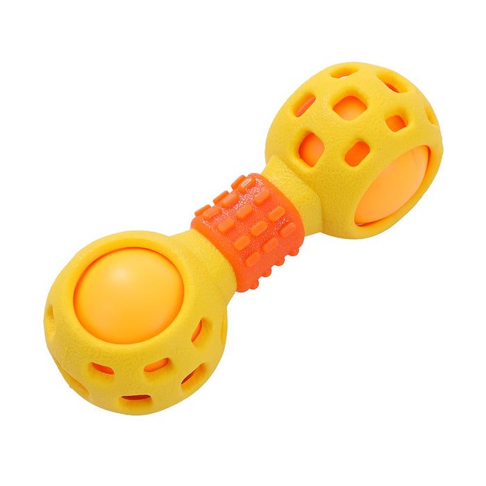 Paws & Claws TPR DUMBELL W/ SQUEAKY BALL 15.5CM