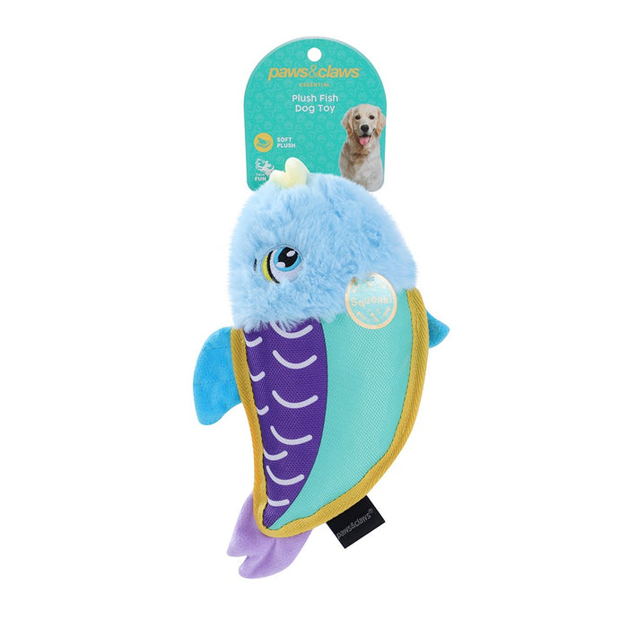 Paws & Claws PLUSH FISH DOG TOY 25X13CM