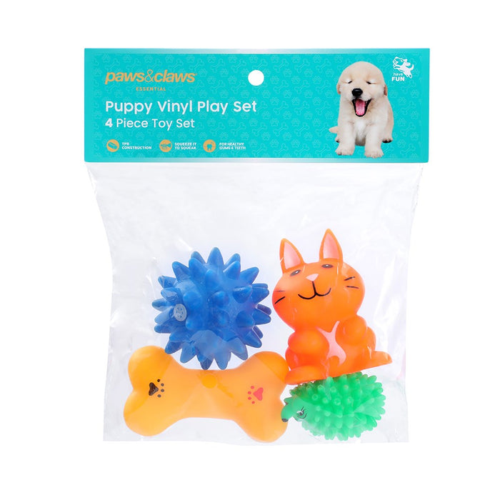 Paws & Claws PUPPY VINYL PLAY SET 4PC