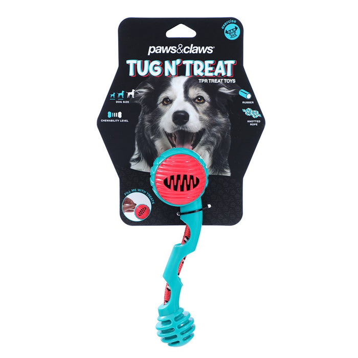 Paws & Claws TUG N' TREAT TPR + ROPE TOY 16X16X6CM