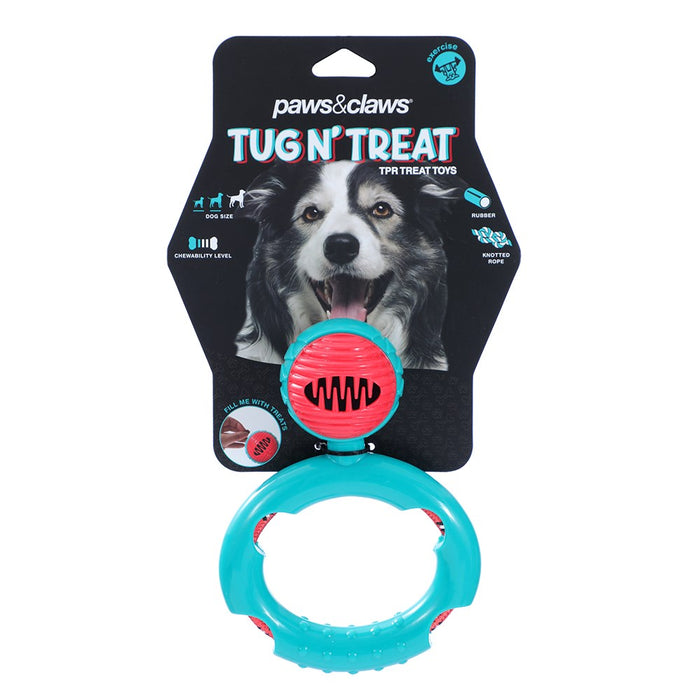 Paws & Claws TUG N' TREAT TPR + ROPE TOY 16X16X6CM