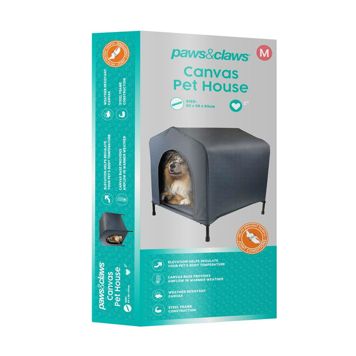 Paws & Claws ELEVATED PET HOUSE W/CUSHION MEDIUM 62X58X63CM