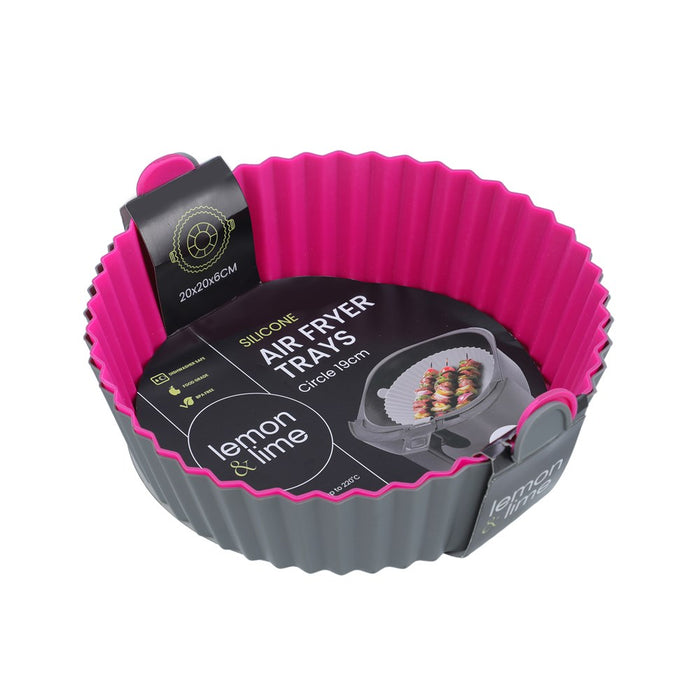 Lemon & Lime SILICONE AIR FRYER TRAY 2PK ROUND 20X20X6CM