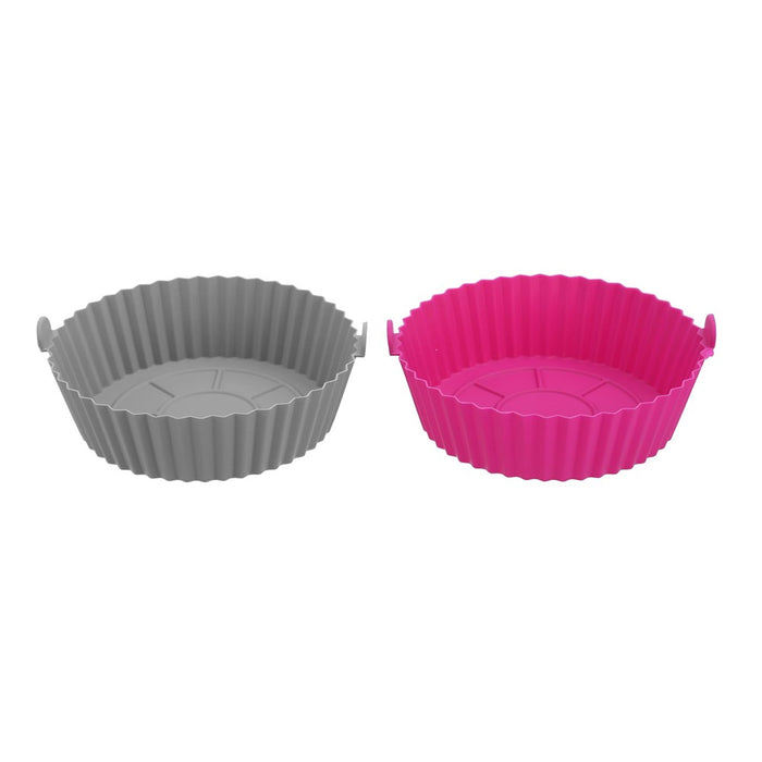 Lemon & Lime SILICONE AIR FRYER TRAY 2PK ROUND 20X20X6CM