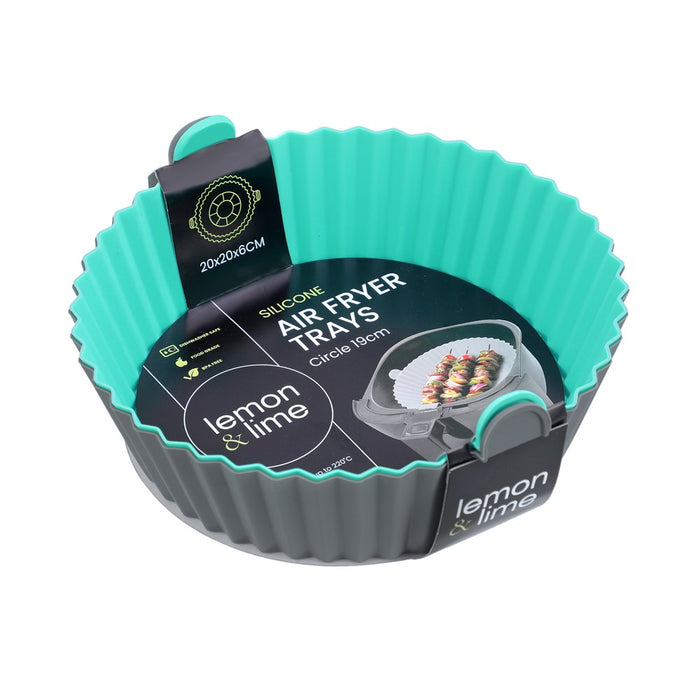 Lemon & Lime SILICONE AIR FRYER TRAY 2PK ROUND 20X20X6CM