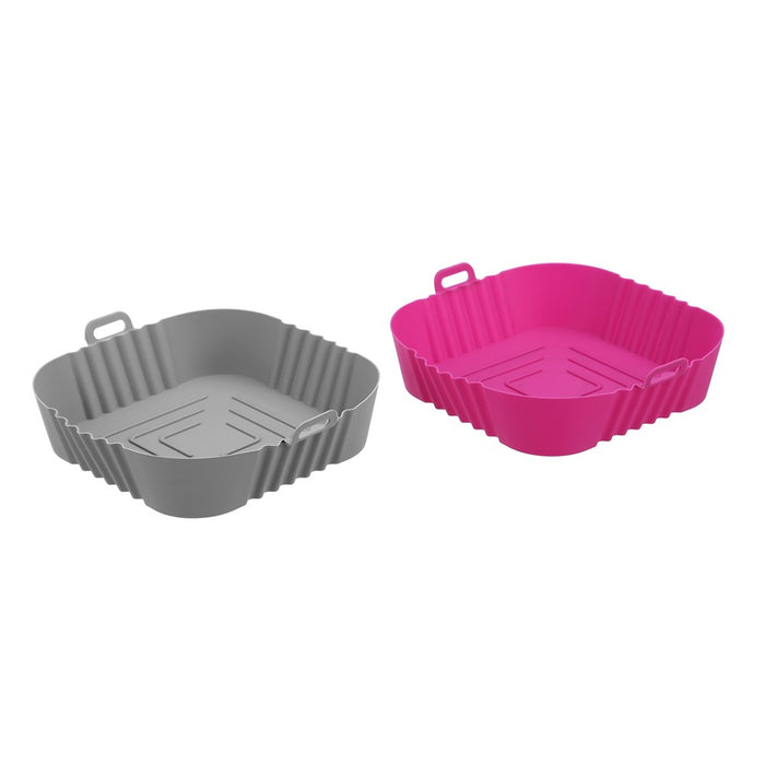 Lemon & Lime SILICONE AIR FRYER TRAY 2PK 21X21X5CM SQUARE