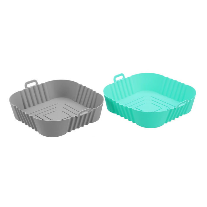 Lemon & Lime SILICONE AIR FRYER TRAY 2PK 21X21X5CM SQUARE