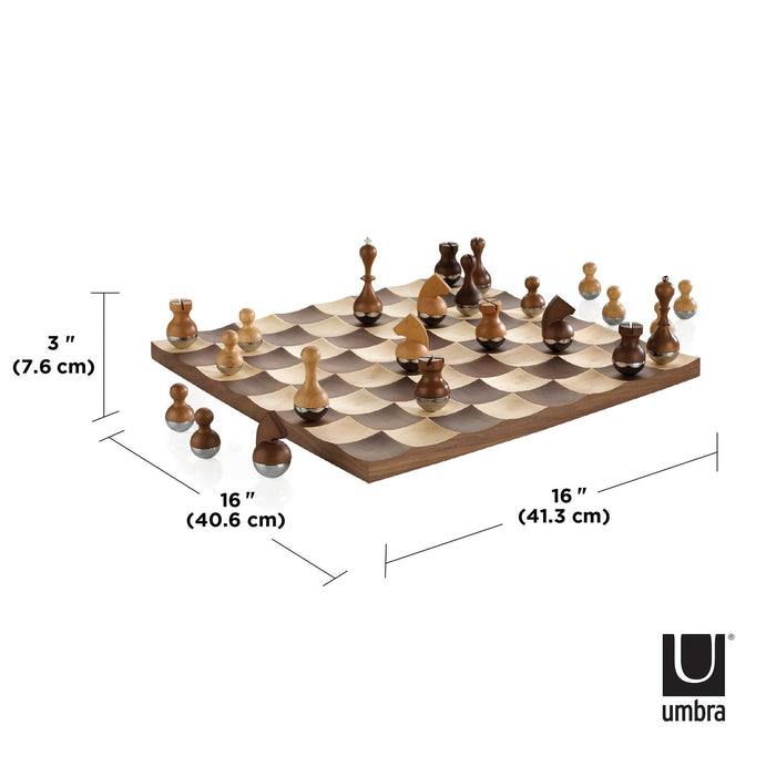 NSIMG-SHA256:6016dd57794397897b39a5796ce9e6f1f1c01316119d97daba9d3f0fb06c5efc · Isalbi Umbra Wobble Chess Set Maple & Walnut
