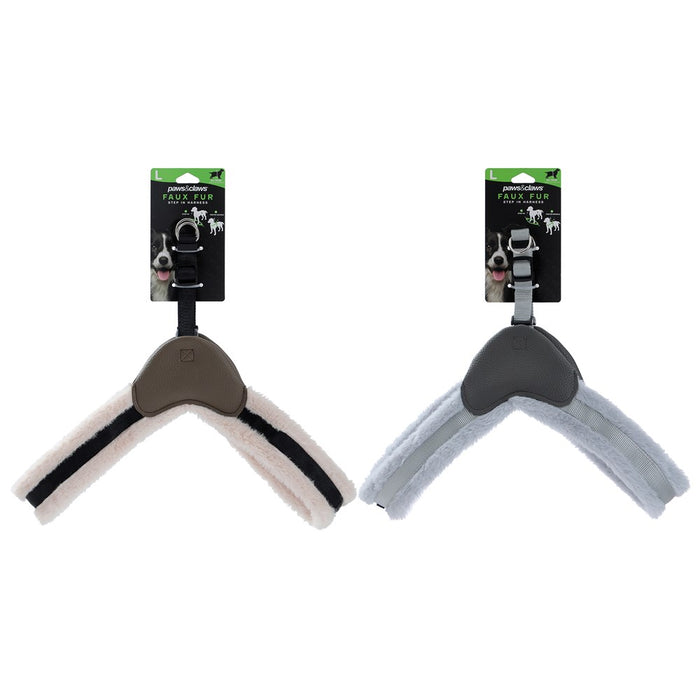Paws & Claws FAUX FUR & LEATHER HARNESS LRG 60-70CM