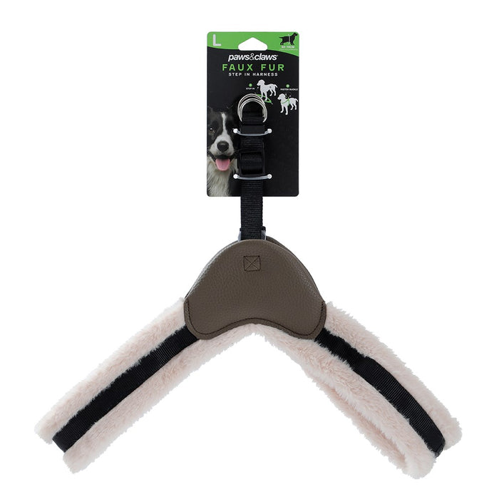 Paws & Claws FAUX FUR & LEATHER HARNESS LRG 60-70CM