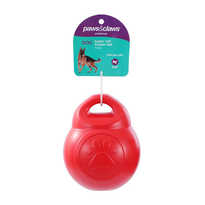 Paws & Claws SUPER TUFF BALL TPR PET TOY 15CM RED & BLUE