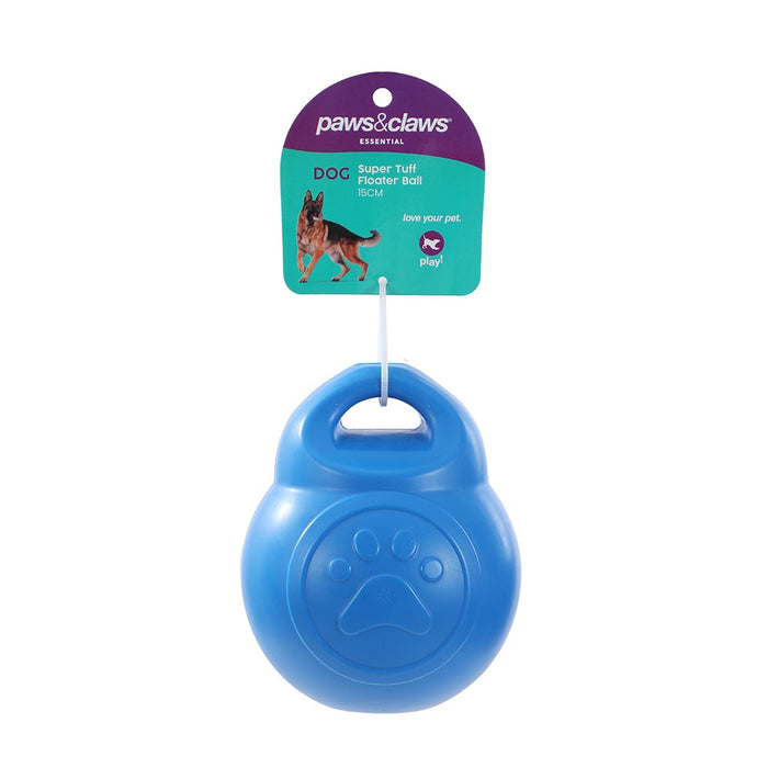Paws & Claws SUPER TUFF BALL TPR PET TOY 15CM RED & BLUE
