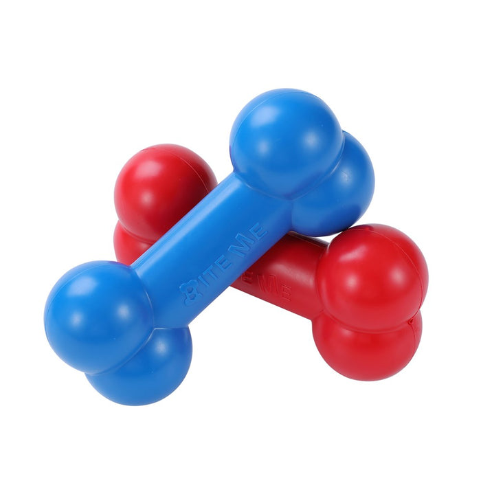 Paws & Claws SUPER TUFF BONE TPR PET TOY 18CM RED & BLUE