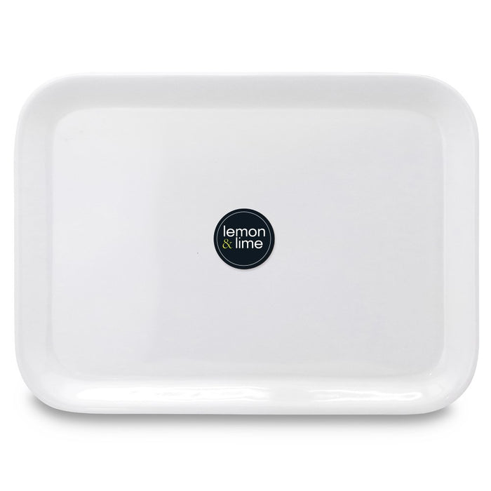 Lemon & Lime MELAMINE SERVING TRAY WHITE 39.5X29CM