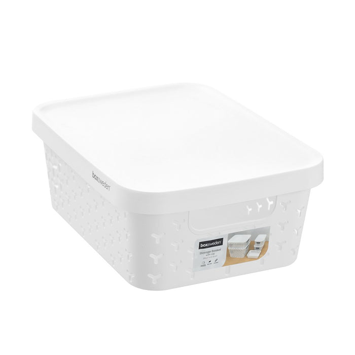 Boxsweden Boxsweden Star Basket Lidded 10L 36X27X13.5Cm White