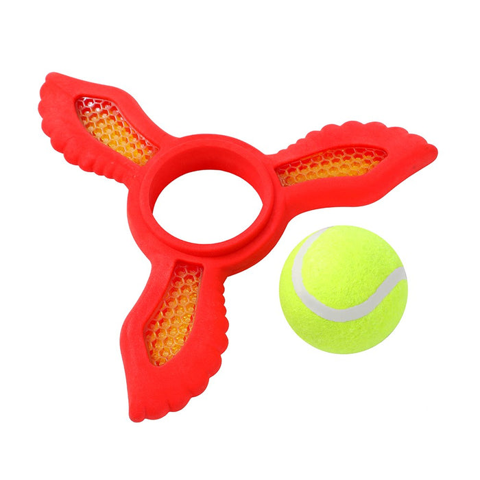 Paws & Claws FETCH FLYER TPR FOAM W/ TENNIS BALL 21.9X19.5X6CM