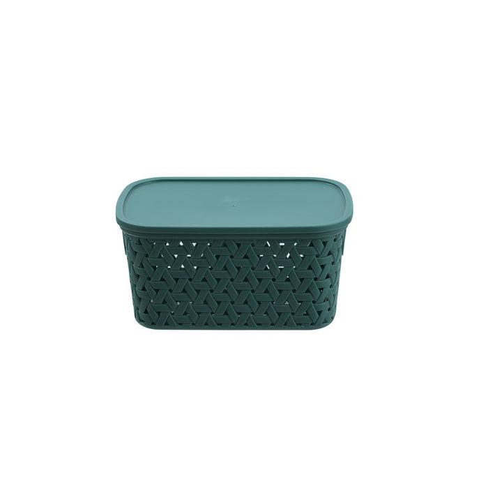 Boxsweden Rattan Basket Lidded 3L 21.5X10.5X15Cm