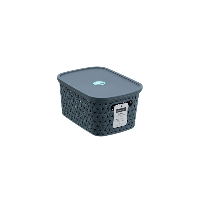 Boxsweden Rattan Basket Lidded 3L 21.5X10.5X15Cm