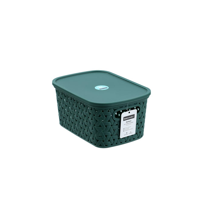 Boxsweden Rattan Basket Lidded 3L 21.5X10.5X15Cm