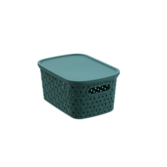 Boxsweden Rattan Basket Lidded 3L 21.5X10.5X15Cm
