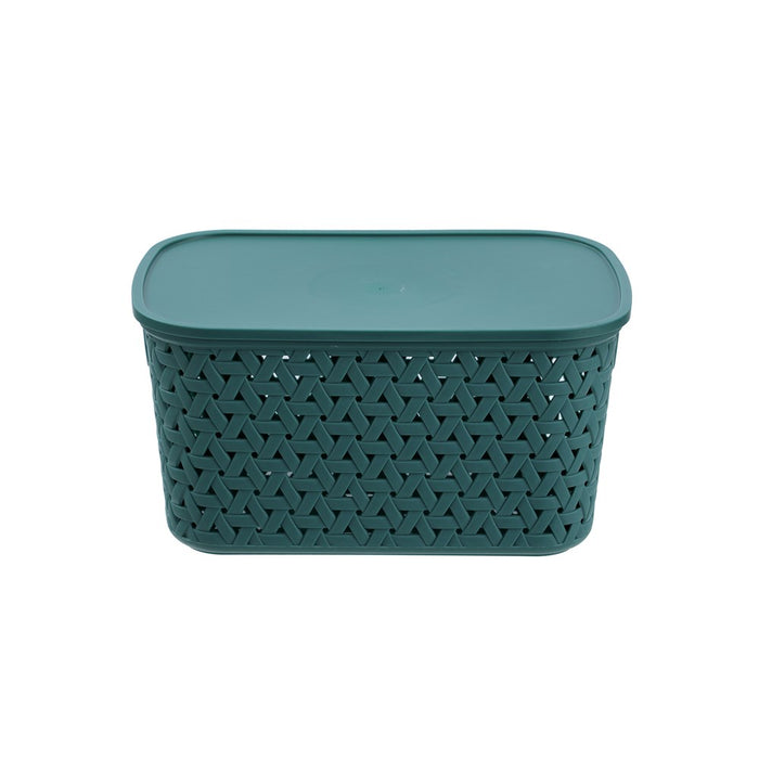 Boxsweden Rattan Basket Lidded 7L 30X20.5X15.5Cm