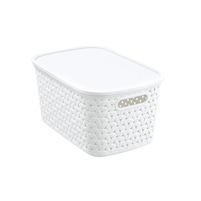Boxsweden Rattan Basket Lidded 7L 30X20.5X15.5Cm