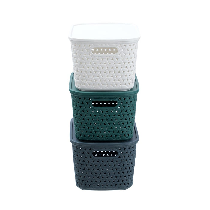 Boxsweden Rattan Basket Lidded 7L 30X20.5X15.5Cm