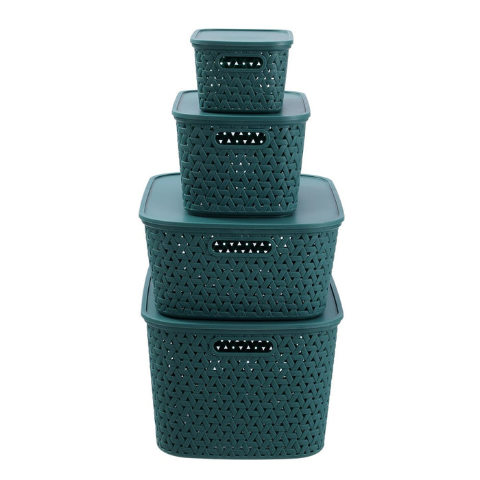 Boxsweden Rattan Basket Lidded 7L 30X20.5X15.5Cm