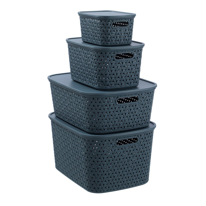 Boxsweden Rattan Basket Lidded 7L 30X20.5X15.5Cm