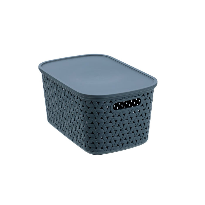 Boxsweden Rattan Basket Lidded 7L 30X20.5X15.5Cm