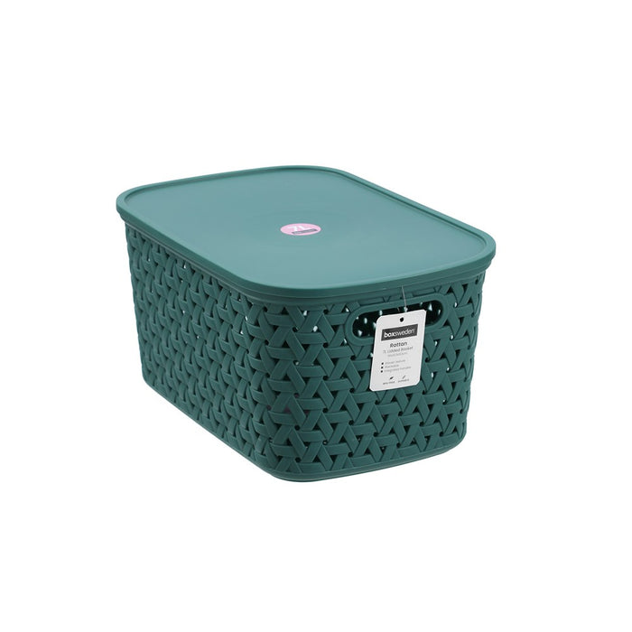 Boxsweden Rattan Basket Lidded 7L 30X20.5X15.5Cm