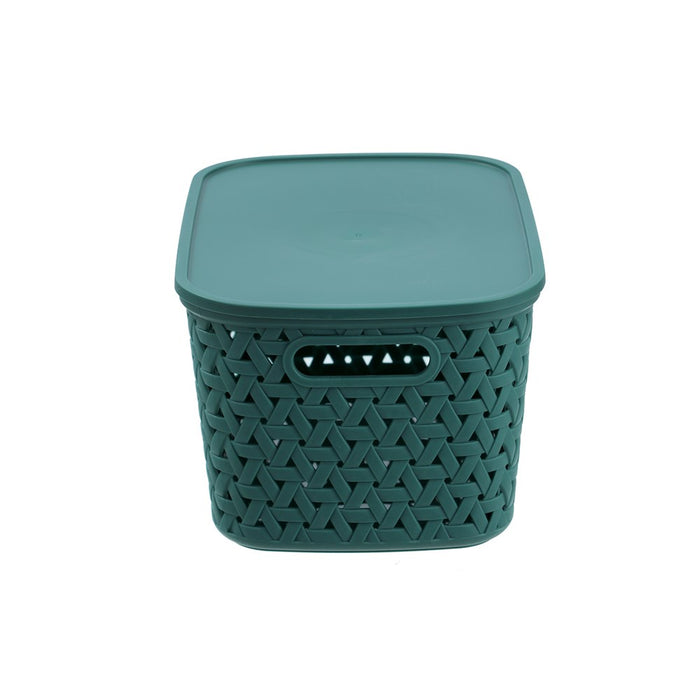 Boxsweden Rattan Basket Lidded 7L 30X20.5X15.5Cm