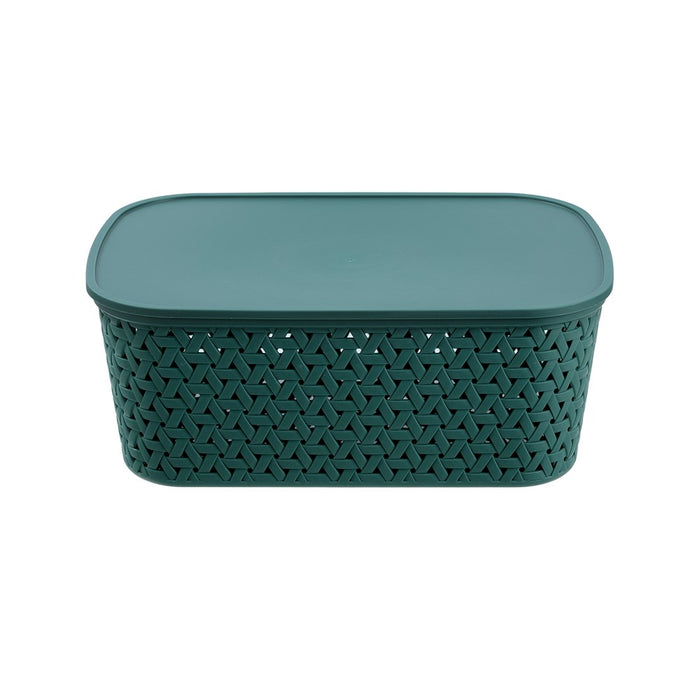 Boxsweden Rattan Basket Lidded 15L 40X30.5X15.5Cm