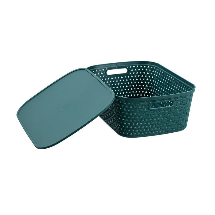 Boxsweden Rattan Basket Lidded 15L 40X30.5X15.5Cm