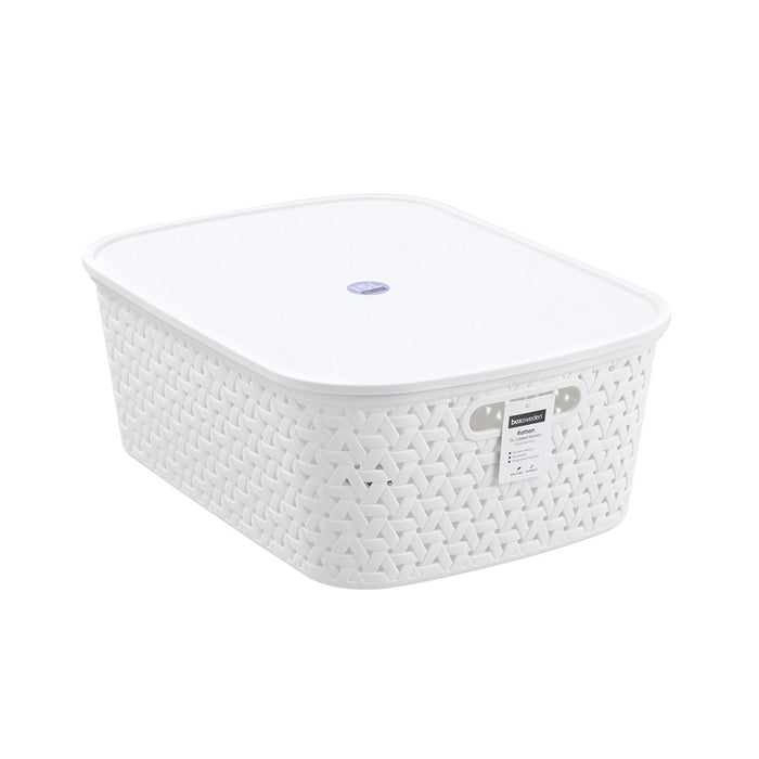 Boxsweden Rattan Basket Lidded 15L 40X30.5X15.5Cm