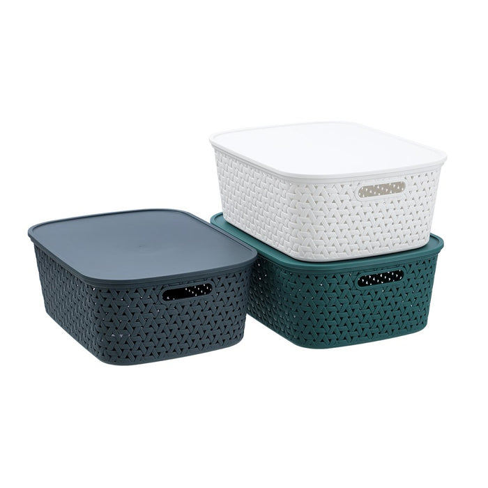 Boxsweden Rattan Basket Lidded 15L 40X30.5X15.5Cm