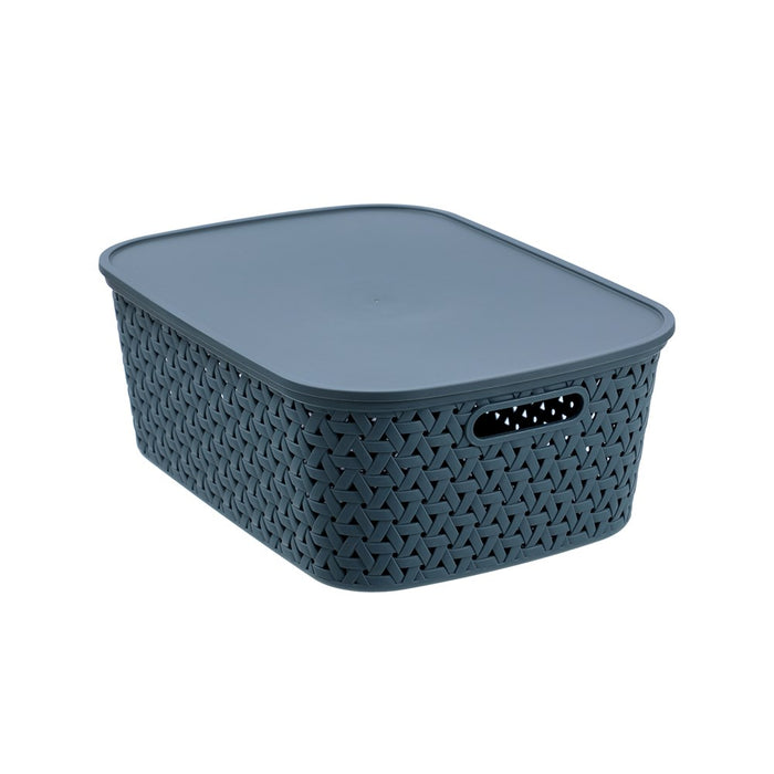 Boxsweden Rattan Basket Lidded 15L 40X30.5X15.5Cm