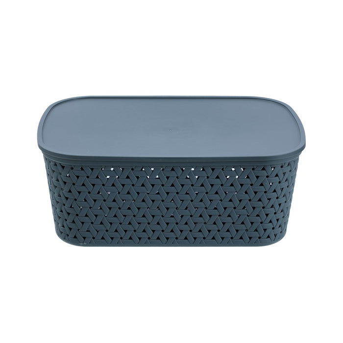 Boxsweden Rattan Basket Lidded 15L 40X30.5X15.5Cm