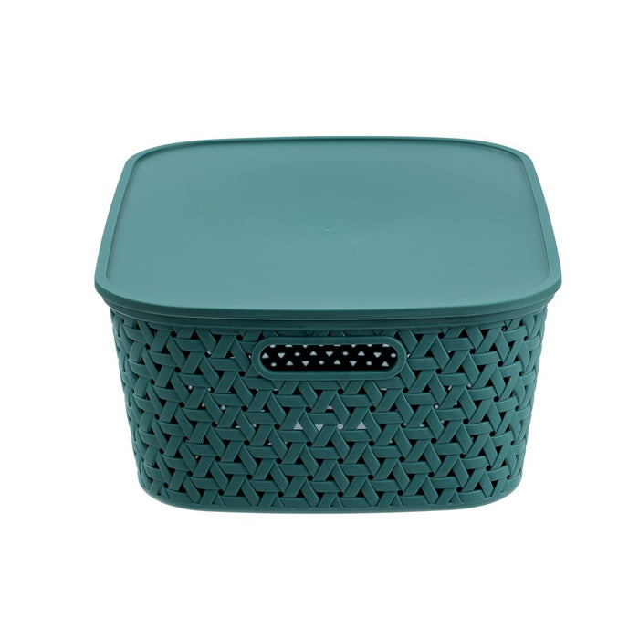 Boxsweden Rattan Basket Lidded 15L 40X30.5X15.5Cm