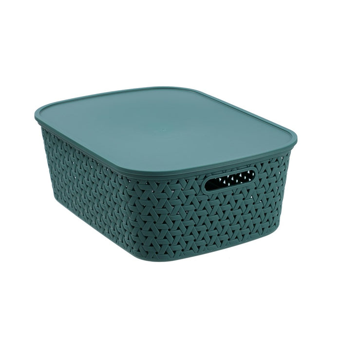 Boxsweden Rattan Basket Lidded 15L 40X30.5X15.5Cm
