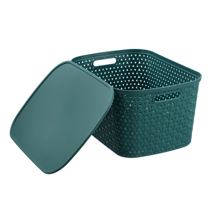 Boxsweden Rattan Basket Lidded 26L 40X30.5X22Cm