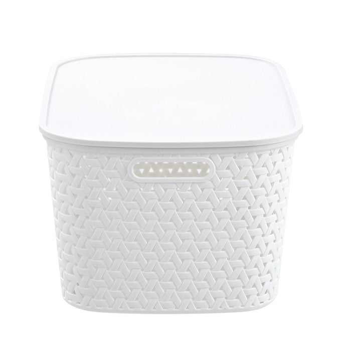 Boxsweden Rattan Basket Lidded 26L 40X30.5X22Cm